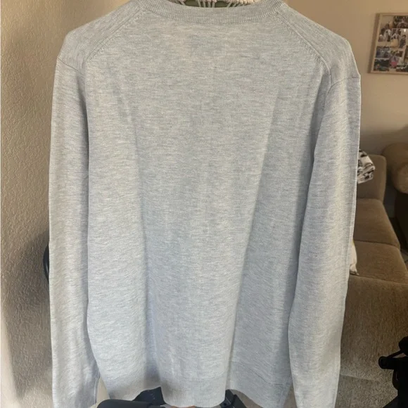 Men’s Old Navy Gray V-Neck Sweater Classic Knit NWT cotton - Picture 6 of 7